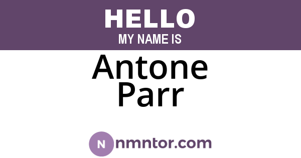 Antone Parr