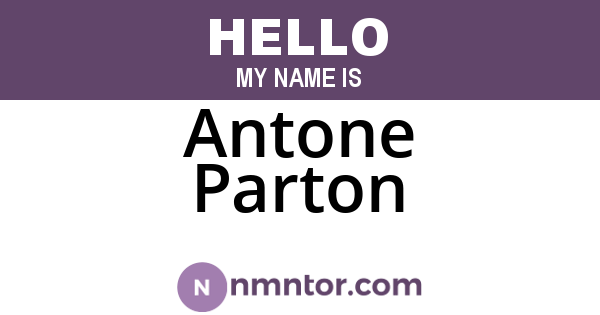 Antone Parton