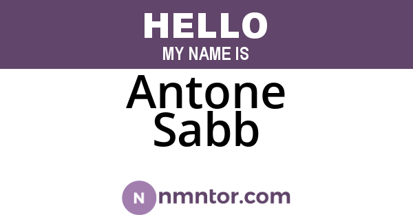 Antone Sabb