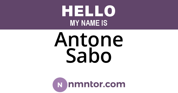 Antone Sabo