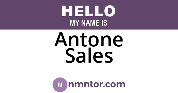 Antone Sales