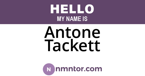 Antone Tackett