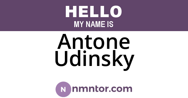 Antone Udinsky
