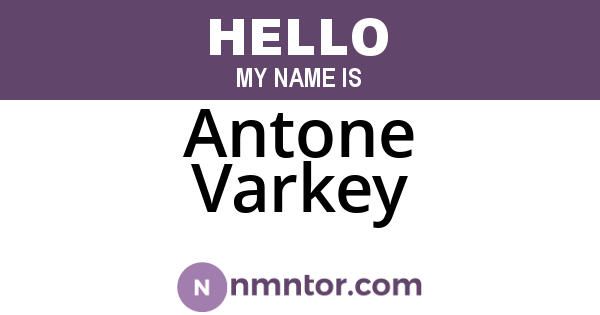 Antone Varkey