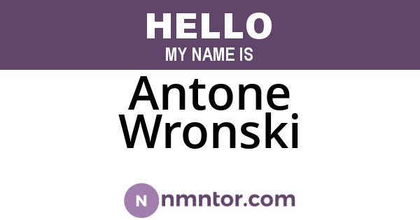 Antone Wronski