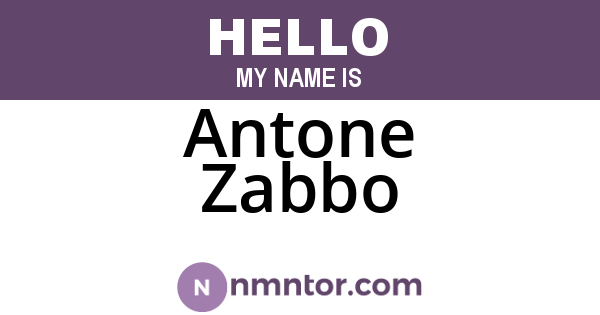 Antone Zabbo