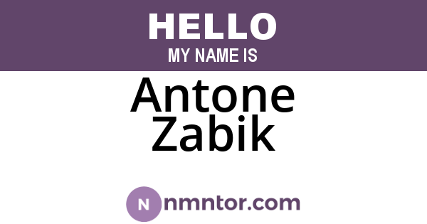 Antone Zabik