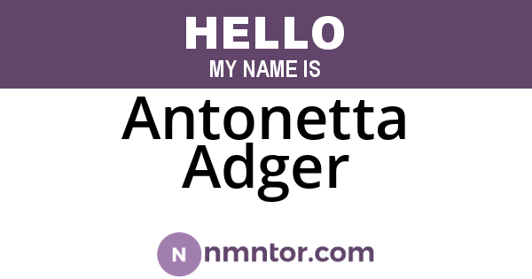 Antonetta Adger