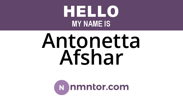 Antonetta Afshar