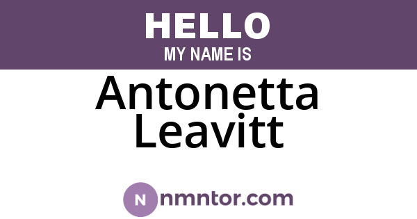 Antonetta Leavitt
