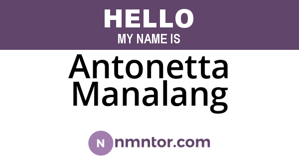 Antonetta Manalang