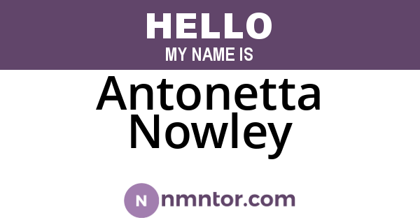 Antonetta Nowley
