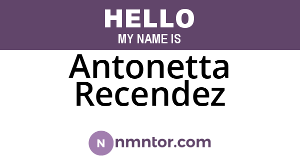 Antonetta Recendez