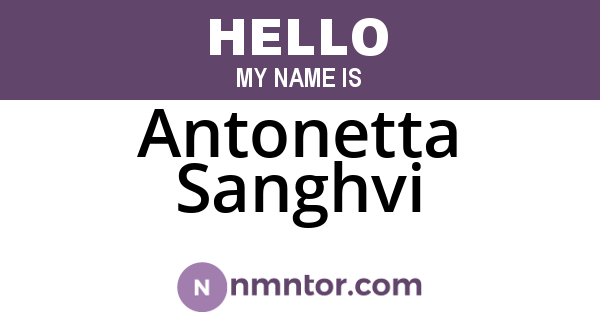 Antonetta Sanghvi