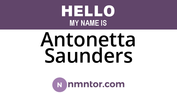 Antonetta Saunders