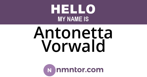 Antonetta Vorwald