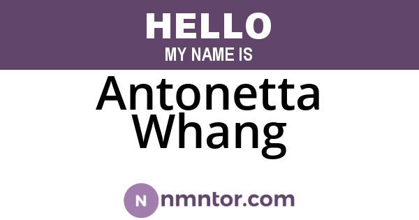 Antonetta Whang