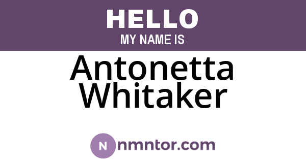 Antonetta Whitaker