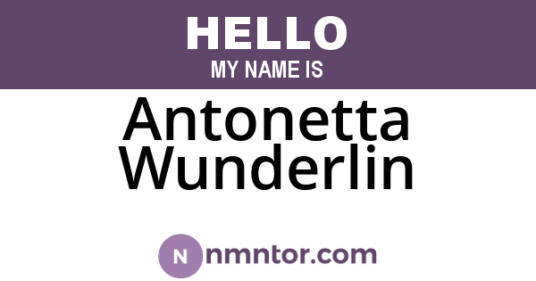 Antonetta Wunderlin