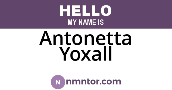 Antonetta Yoxall