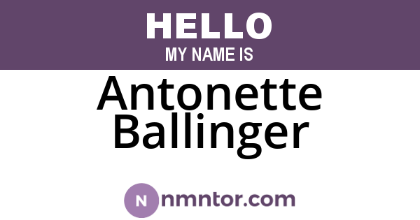 Antonette Ballinger