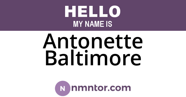 Antonette Baltimore