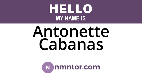 Antonette Cabanas