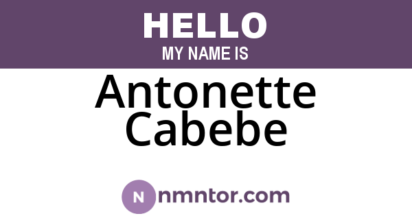 Antonette Cabebe