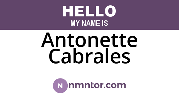 Antonette Cabrales