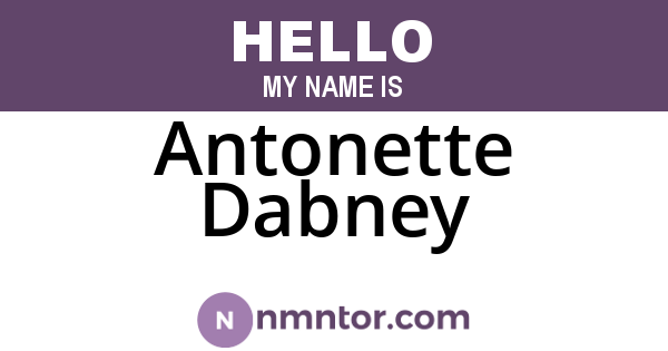 Antonette Dabney
