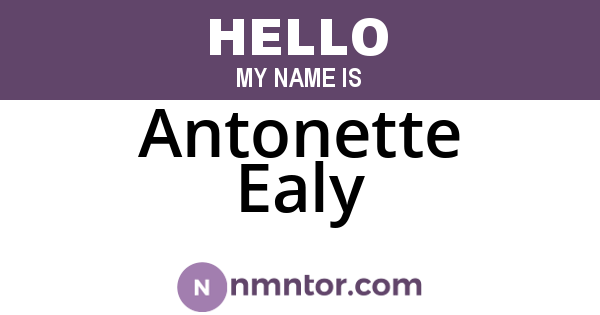 Antonette Ealy