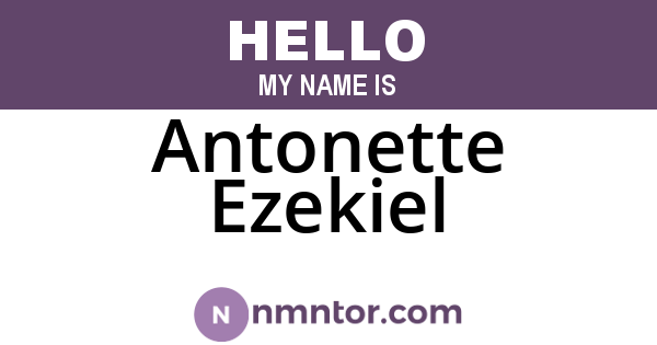 Antonette Ezekiel