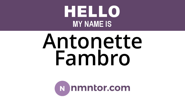 Antonette Fambro