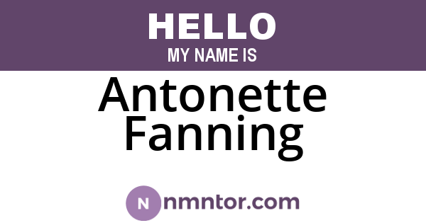 Antonette Fanning