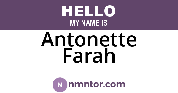 Antonette Farah