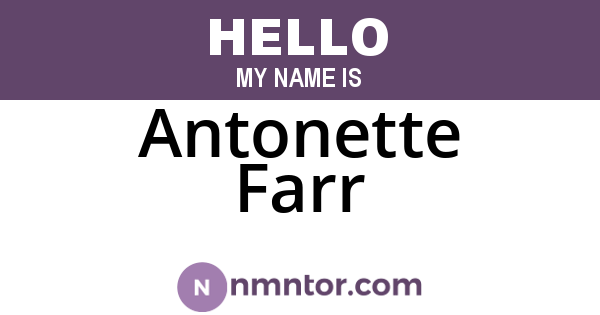 Antonette Farr