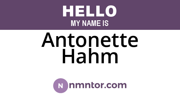 Antonette Hahm