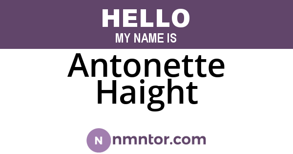 Antonette Haight