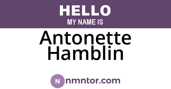 Antonette Hamblin
