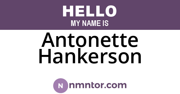 Antonette Hankerson
