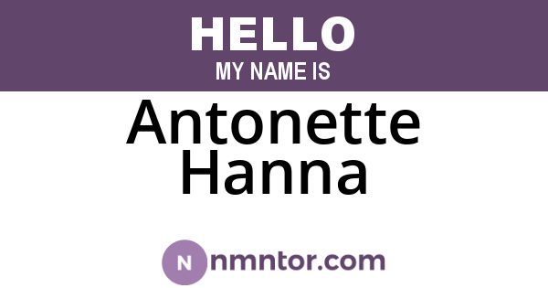 Antonette Hanna