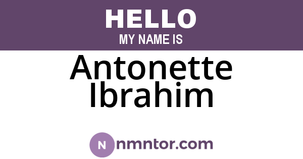 Antonette Ibrahim