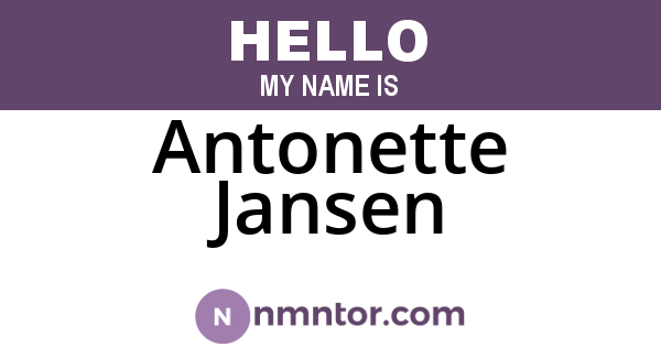 Antonette Jansen
