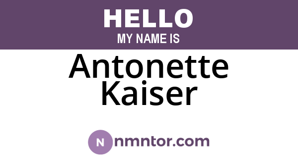 Antonette Kaiser