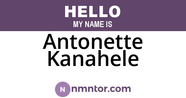 Antonette Kanahele