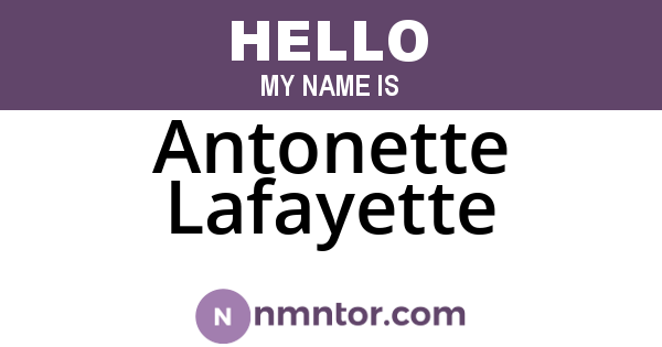 Antonette Lafayette