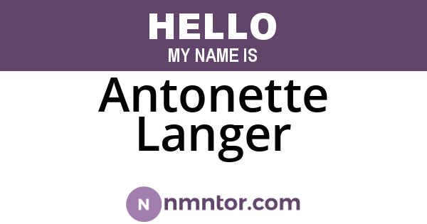 Antonette Langer