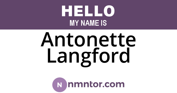 Antonette Langford