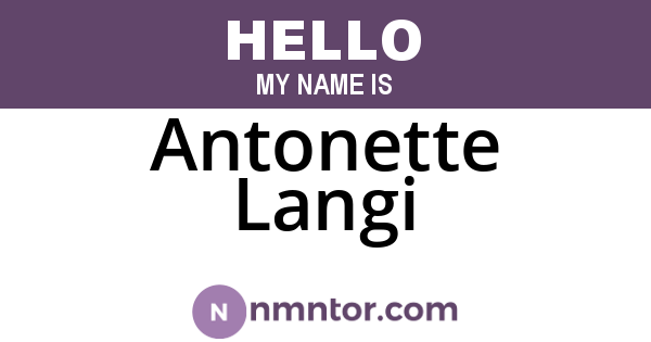 Antonette Langi