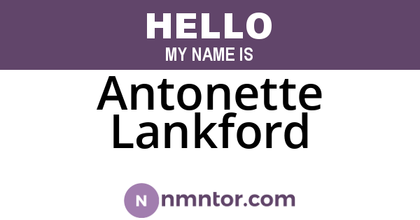 Antonette Lankford